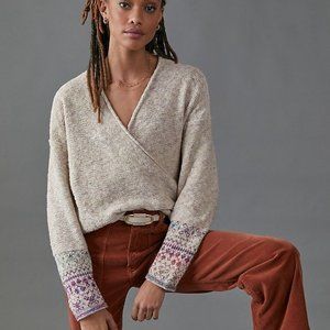 PILCRO Anthropologie * Drew Surplice Sweater, size M, NWT
